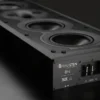 A close up of the front of a speaker system
