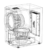 A drawing of a toilet in a box.